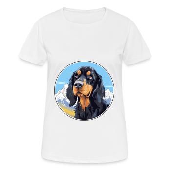 Gordon Setter chien race dessin animé Kawaii aquarelle - T-shirt respirant Femme - blanc - Devant - AI Model Female 172 dark (172cm)