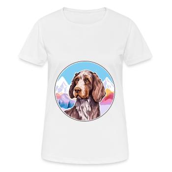 German Wirehaired Pointer Dog Breed Cartoon Kawaii - Women's Breathable T-Shirt - white - Front - AI Model Female 172 dark (172cm)