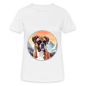Allemand Boxer chien race dessin animé Kawaii aquarelle - T-shirt respirant Femme - blanc - Devant - AI Model Female 172 dark (172cm)