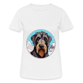 Giant Schnauzer Dog Breed Cartoon Kawaii Watercolo - Women's Breathable T-Shirt - white - Front - AI Model Female 172 dark (172cm)