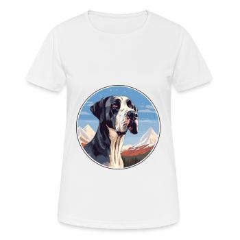 Große Dogge Hunderasse Cartoon Kawaii Aquarell - Frauen T-Shirt atmungsaktiv - Weiß - Vorne - AI Model Female 172 dark (172cm)