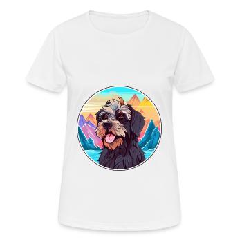 Griffon Nivernais Dog Breed Cartoon Kawaii Waterco - Women's Breathable T-Shirt - white - Front - AI Model Female 172 dark (172cm)