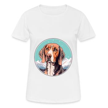 Harrier chien race dessin animé Kawaii aquarelle - T-shirt respirant Femme - blanc - Devant - AI Model Female 172 dark (172cm)