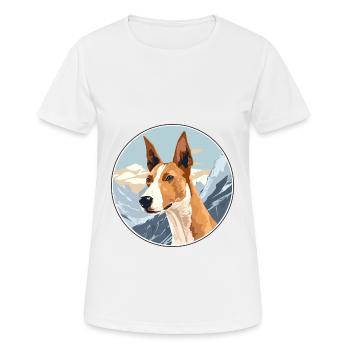Ibizan Hound Dog Breed Cartoon Kawaii Watercolor - Women's Breathable T-Shirt - white - Front - AI Model Female 172 dark (172cm)