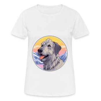 Irischer Wolfshund Hunderasse Karikatur Kawaii Watercolo - Frauen T-Shirt atmungsaktiv - Weiß - Vorne - AI Model Female 172 dark (172cm)
