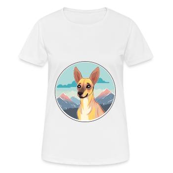 Känguru Hunderasse Karikatur Kawaii Aquarell - Frauen T-Shirt atmungsaktiv - Weiß - Vorne - AI Model Female 172 dark (172cm)