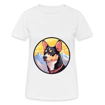 Japanese Terrier Dog Breed Cartoon Kawaii Watercol - Women's Breathable T-Shirt - white - Front - AI Model Female 172 dark (172cm)