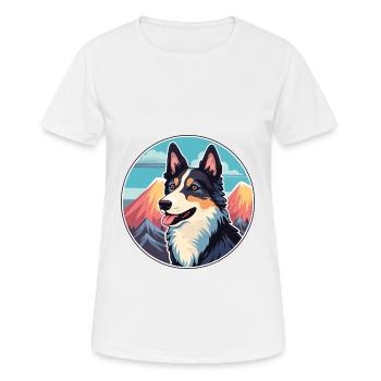 Karelo Finnish Laika Dog Breed Cartoon Kawaii Wate - Women's Breathable T-Shirt - white - Front - AI Model Female 172 dark (172cm)