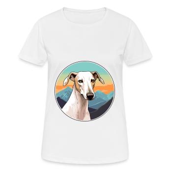Galgo Español Hunderasse Cartoon Kawaii Aquarell - Frauen T-Shirt atmungsaktiv - Weiß - Vorne - AI Model Female 172 dark (172cm)