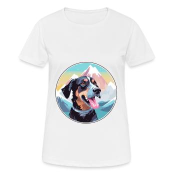 Gascon Saintongeois Chien Race Cartoon Kawaii Eau - T-shirt respirant Femme - blanc - Devant - AI Model Female 172 dark (172cm)