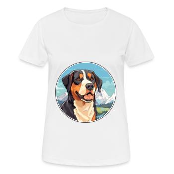Greater Swiss Mountain Dog Breed Cartoon Kawaii Wa - Women's Breathable T-Shirt - white - Front - AI Model Female 172 dark (172cm)