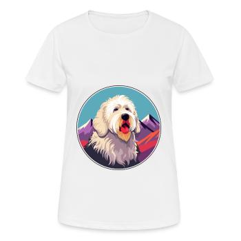 Labradoodle Dog Breed Cartoon Kawaii Watercolor - Women's Breathable T-Shirt - white - Front - AI Model Female 172 dark (172cm)