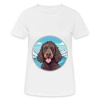 Irischer Wasserspaniel Hunderasse Cartoon Kawaii Wasser - Frauen T-Shirt atmungsaktiv - Weiß - Vorne - AI Model Female 172 dark (172cm)