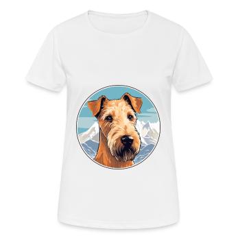 Irish Terrier chien race Cartoon Kawaii aquarelle - T-shirt respirant Femme - blanc - Devant - AI Model Female 172 dark (172cm)