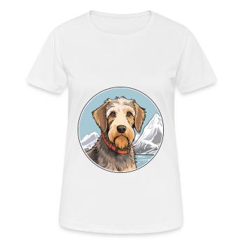 Chien de chasse à poil dur d’Istrie race de chien Cartoon Kawaii - T-shirt respirant Femme - blanc - Devant - AI Model Female 172 dark (172cm)