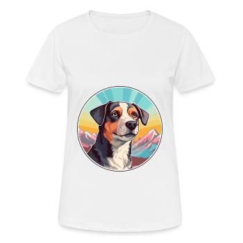 Karakachan chien race dessin animé Kawaii aquarelle - T-shirt respirant Femme - blanc - Devant - AI Model Female 172 dark (172cm)