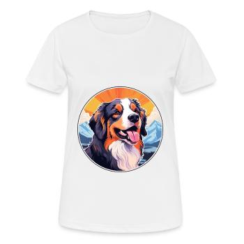 Hovawart chien race dessin animé Kawaii aquarelle - T-shirt respirant Femme - blanc - Devant - AI Model Female 172 dark (172cm)