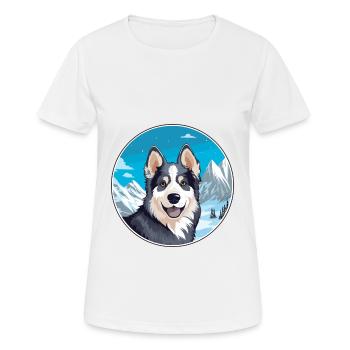 Hygenhund chien race dessin animé Kawaii aquarelle - T-shirt respirant Femme - blanc - Devant - AI Model Female 172 dark (172cm)