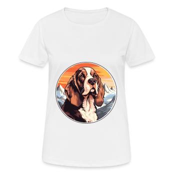 Grand Anglo Francais Dog Breed Cartoon Kawaii Wate - Women's Breathable T-Shirt - white - Front - AI Model Female 172 dark (172cm)