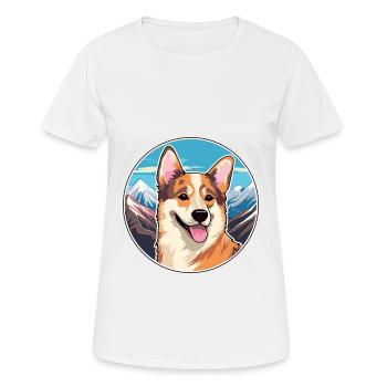 Kai Ken Dog Breed Cartoon Kawaii Watercolor - Women's Breathable T-Shirt - white - Front - AI Model Female 172 dark (172cm)