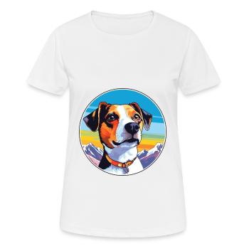 Jack Russell Terrier Dog Breed Cartoon Kawaii Wate - Women's Breathable T-Shirt - white - Front - AI Model Female 172 dark (172cm)