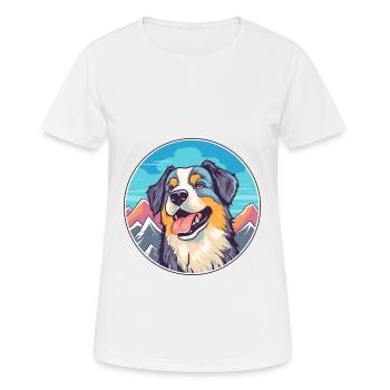 Kintamani chien race dessin animé Kawaii aquarelle - T-shirt respirant Femme - blanc - Devant - AI Model Female 172 dark (172cm)