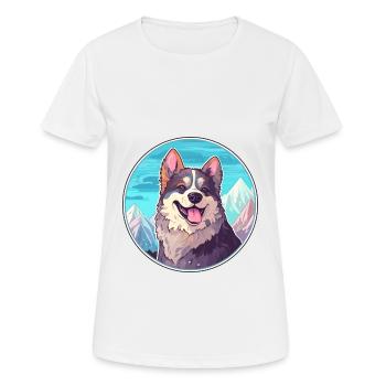 Koolie chien race dessin animé Kawaii aquarelle - T-shirt respirant Femme - blanc - Devant - AI Model Female 172 dark (172cm)