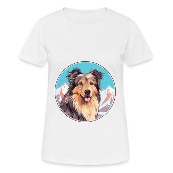 Kuchi Afghan Shepard chien race Cartoon Kawaii Wate - T-shirt respirant Femme - blanc - Devant - AI Model Female 172 dark (172cm)