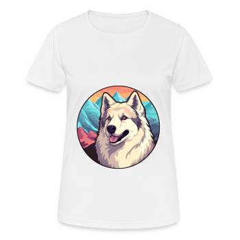 Kyi Leo Hunderasse Cartoon Kawaii Aquarell - Frauen T-Shirt atmungsaktiv - Weiß - Vorne - AI Model Female 172 dark (172cm)