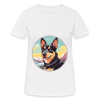 Lancashire Heeler Dog Breed Cartoon Kawaii Waterco - Women's Breathable T-Shirt - white - Front - AI Model Female 172 dark (172cm)