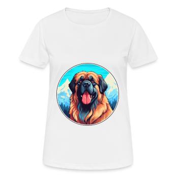 Leonberg chien race dessin animé Kawaii aquarelle - T-shirt respirant Femme - blanc - Devant - AI Model Female 172 dark (172cm)