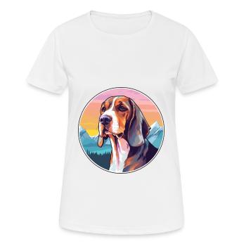Lithuanian Hound Dog Breed Cartoon Kawaii Watercol - Women's Breathable T-Shirt - white - Front - AI Model Female 172 dark (172cm)