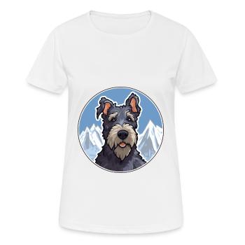 Kerry Blue Terrier Dog Breed Cartoon Kawaii Waterc - Women's Breathable T-Shirt - white - Front - AI Model Female 172 dark (172cm)