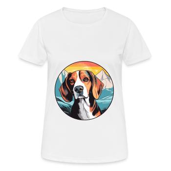 Kerry Beagle chien race dessin animé Kawaii aquarelle - T-shirt respirant Femme - blanc - Devant - AI Model Female 172 dark (172cm)