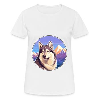 Kunming Wolfdog Hunderasse Cartoon Kawaii Watercolo - Frauen T-Shirt atmungsaktiv - Weiß - Vorne - AI Model Female 172 dark (172cm)