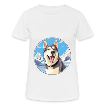 Labrador Husky Hunderasse Cartoon Kawaii Aquarell - Frauen T-Shirt atmungsaktiv - Weiß - Vorne - AI Model Female 172 dark (172cm)