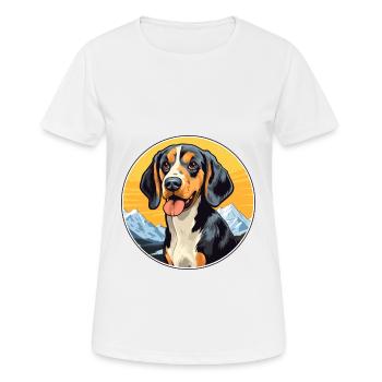Leopard Hound Dog Breed Cartoon Kawaii Watercolor - Women's Breathable T-Shirt - white - Front - AI Model Female 172 dark (172cm)