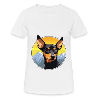 Manchester Terrier Dog Breed Cartoon Kawaii Waterc - Women's Breathable T-Shirt - white - Front - AI Model Female 172 dark (172cm)