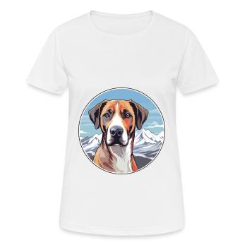 Mountain Cur Hunderasse Cartoon Kawaii Aquarell - Frauen T-Shirt atmungsaktiv - Weiß - Vorne - AI Model Female 172 dark (172cm)