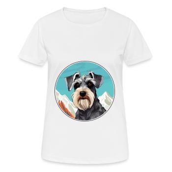 Mittelschnauzer Hunderasse Cartoon Kawaii Watercolo - Frauen T-Shirt atmungsaktiv - Weiß - Vorne - AI Model Female 172 dark (172cm)