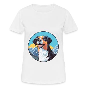 New Zealand Huntaway Dog Breed Cartoon Kawaii Wate - Women's Breathable T-Shirt - white - Front - AI Model Female 172 dark (172cm)