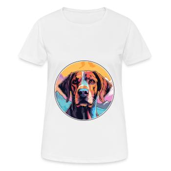 Nouvelle-Zélande chien race dessin animé Kawaii aquarelle - T-shirt respirant Femme - blanc - Devant - AI Model Female 172 dark (172cm)