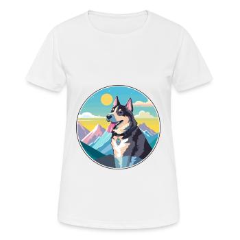 Laufhund Hunderasse Cartoon Kawaii Aquarell - Frauen T-Shirt atmungsaktiv - Weiß - Vorne - AI Model Female 172 dark (172cm)
