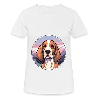 Latvian Hound Dog Breed Cartoon Kawaii Watercolor - Women's Breathable T-Shirt - white - Front - AI Model Female 172 dark (172cm)