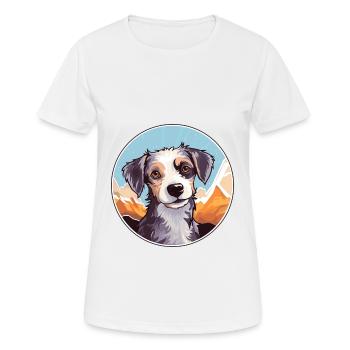 Majorque Ratter chien race dessin animé Kawaii aquarelle - T-shirt respirant Femme - blanc - Devant - AI Model Female 172 dark (172cm)