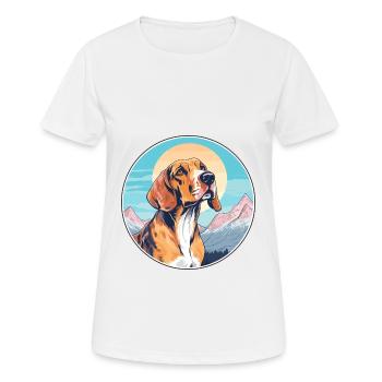 Majestic Tree Hound Dog Breed Cartoon Kawaii Water - Women's Breathable T-Shirt - white - Front - AI Model Female 172 dark (172cm)