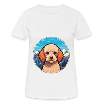 Miniature Poodle Dog Breed Cartoon Kawaii Watercol - Women's Breathable T-Shirt - white - Front - AI Model Female 172 dark (172cm)