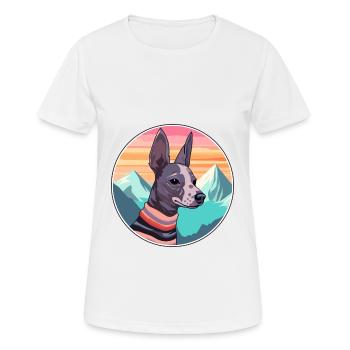 Mexikanische haarlose Hunderasse Cartoon Kawaii Watercol - Frauen T-Shirt atmungsaktiv - Weiß - Vorne - AI Model Female 172 dark (172cm)