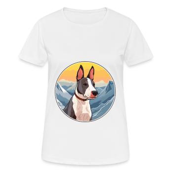 Miniature Bull Terrier chien race Cartoon Kawaii Wa - T-shirt respirant Femme - blanc - Devant - AI Model Female 172 dark (172cm)