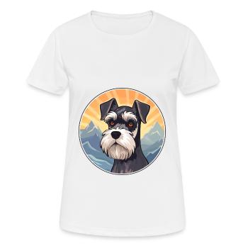 Miniature Schnauzer chien race dessin animé Kawaii eau - T-shirt respirant Femme - blanc - Devant - AI Model Female 172 dark (172cm)